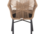 ΠΟΛΥΘΡΟΝΑ TOPIN HM6048.02 ΑΛΟΥΜΙΝΙΟ ΜΑΥΡΟ-P.E. RATTAN ΜΠΕΖ-ΜΑΞΙΛΑΡΙ ΜΑΥΡΟ 57x65x84Υ εκ