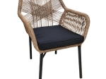 ΠΟΛΥΘΡΟΝΑ TOPIN HM6048.02 ΑΛΟΥΜΙΝΙΟ ΜΑΥΡΟ-P.E. RATTAN ΜΠΕΖ-ΜΑΞΙΛΑΡΙ ΜΑΥΡΟ 57x65x84Υ εκ