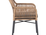 ΠΟΛΥΘΡΟΝΑ TOPIN HM6048.03 ΑΛΟΥΜΙΝΙΟ ΑΝΘΡΑΚΙ-P.E. RATTAN ΜΠΕΖ-ΜΑΞΙΛΑΡΙ ΑΝΘΡΑΚΙ