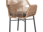 ΠΟΛΥΘΡΟΝΑ TOPIN HM6048.03 ΑΛΟΥΜΙΝΙΟ ΑΝΘΡΑΚΙ-P.E. RATTAN ΜΠΕΖ-ΜΑΞΙΛΑΡΙ ΑΝΘΡΑΚΙ