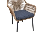 ΠΟΛΥΘΡΟΝΑ TOPIN HM6048.03 ΑΛΟΥΜΙΝΙΟ ΑΝΘΡΑΚΙ-P.E. RATTAN ΜΠΕΖ-ΜΑΞΙΛΑΡΙ ΑΝΘΡΑΚΙ