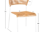 ΚΑΡΕΚΛΑ SUKI HM6053.01 ΜΕΤΑΛΛO ΛΕΥΚΟ KAI ΣΥΝΘ. RATTAN ΣΕ ΦΥΣΙΚΟ 54x62x80Υεκ