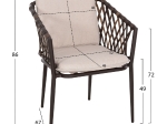 ΠΟΛΥΘΡΟΝΑ ΑΛΟΥΜΙΝΙΟΥ BOLLY HM6080 ΚΑΦΕ-ΣΥΝΘ.RATTAN ΚΑΦΕ-ΜΠΕΖ ΜΑΞΙΛΑΡΙΑ 58,5x67x86Υεκ