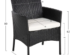 ΣΕΤ ΣΑΛΟΝΙ 4ΤΜΧ STASIA HM6089.04 ΣΥΝΘ.RATTAN ΜΑΥΡΟ-ΜΠΕΖ ΜΑΞΙΛΑΡΙΑ