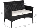 ΣΕΤ ΣΑΛΟΝΙ 4ΤΜΧ STASIA HM6089.04 ΣΥΝΘ.RATTAN ΜΑΥΡΟ-ΜΠΕΖ ΜΑΞΙΛΑΡΙΑ