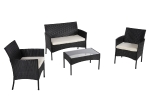 ΣΕΤ ΣΑΛΟΝΙ 4ΤΜΧ STASIA HM6089.04 ΣΥΝΘ.RATTAN ΜΑΥΡΟ-ΜΠΕΖ ΜΑΞΙΛΑΡΙΑ
