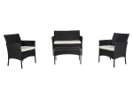 ΣΕΤ ΣΑΛΟΝΙ 4ΤΜΧ STASIA HM6089.04 ΣΥΝΘ.RATTAN ΜΑΥΡΟ-ΜΠΕΖ ΜΑΞΙΛΑΡΙΑ
