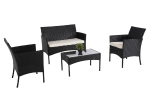 ΣΕΤ ΣΑΛΟΝΙ 4ΤΜΧ STASIA HM6089.04 ΣΥΝΘ.RATTAN ΜΑΥΡΟ-ΜΠΕΖ ΜΑΞΙΛΑΡΙΑ