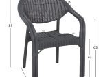 ΠΟΛΥΘΡΟΝΑ ΠΟΛΥΠΡΟΠΥΛΕΝΙΟΥ FETT HM6158.01 BAMBOO LOOK-ΑΝΘΡΑΚΙ 63x59x81Υεκ.