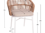 ΠΟΛΥΘΡΟΝΑ ΑΛΟΥΜΙΝΙΟΥ ORIN HM6265.02 ΛΕΥΚΗ-P.E.RATTAN ΦΥΣΙΚΟ-ΜΠΕΖ ΜΑΞΙΛΑΡΙΑ 58x61x75Υ