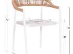 ΠΟΛΥΘΡΟΝΑ BERG HM6284.01 ΑΛΟΥΜΙΝΙΟ & TEXTILENE ΛΕΥΚΟ--P.E.TWISTED RATTAN 55x56x79Υεκ