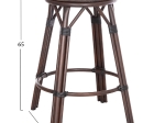 ΣΚΑΜΠΟ ΑΛΟΥΜΙΝΙΟΥ ΜΕΣ.ΥΨΟΥΣ CHINO HM6286.01 BAMBOO LOOK & TEXTILENE ΚΑΦΕ 43x43x65Υεκ