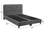 ΚΡΕΒΑΤΙ DOLORES ΑΠΟ ΓΚΡΙ ΒΕΛΟΥΔΟ HM637.10 ΓΙΑ ΣΤΡΩΜΑ 150x200 εκ.