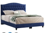 ΚΡΕΒΑΤΙ MALENA ΑΠΟ ΜΠΛΕ ΒΕΛΟΥΔΟ HM638.05 ΓΙΑ ΣΤΡΩΜΑ 150x200 εκ.