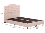 ΚΡΕΒΑΤΙ MALENA HM638.22 ΜΠΕΖ ΥΦΑΣΜΑ Τ. NUBUCK ΓΙΑ ΣΤΡΩΜΑ 150x200εκ.