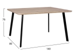 ΣΕΤ 5ΤΜΧ ΤΡΑΠΕΖΙ 140x80x76 cm SONAMA & ΚΑΡΕΚΛΕΣ VANESSA ΜΑΥΡΕΣ ΜΕΤΑΛΛΙΚΑ ΠΟΔΙΑ HM11037