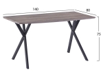 ΣΕΤ ΤΡΑΠΕΖΑΡΙΑΣ HM11181 5ΤΜΧ ΤΡΑΠΕΖΙ 140x80x75 cm MDF OLD BEECH & ΚΑΡΕΚΛΕΣ CLARA ΓΚΡΙ ΒΕΛΟΥΔΟ