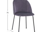 ΣΕΤ ΤΡΑΠΕΖΑΡΙΑΣ HM11181 5ΤΜΧ ΤΡΑΠΕΖΙ 140x80x75 cm MDF OLD BEECH & ΚΑΡΕΚΛΕΣ CLARA ΓΚΡΙ ΒΕΛΟΥΔΟ