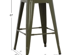 ΣΚΑΜΠΟ ΜΕΣΑΙΟΥ ΥΨΟΥΣ ΜΕΤΑΛΛΙΚΟ MELITA-PRO HM8573.43 DARK OLIVE GREEN 43x43x67Υεκ.