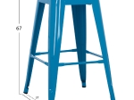 ΣΚΑΜΠΟ ΜΕΣΑΙΟΥ ΥΨΟΥΣ ΜΕΤΑΛΛΙΚΟ MELITA-PRO HM8573.48 ΜΠΛΕ 43x43x67Υεκ.
