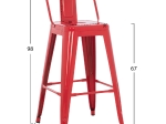 ΣΚΑΜΠΟ ΜΠΑΡ ΜΕΣΑΙΟΥ ΥΨΟΥΣ ΜΕΤΑΛΛΙΚΟ MELITA-PRO HM8574.44 ΚΟΚΚΙΝΟ 43x43x88Υεκ.