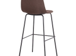 ΣΚΑΜΠΟ ΜΠΑΡ VINCENT HM8579.23 ΚΑΦΕ ΥΦΑΣΜΑ-ΜΑΥΡΟΣ ΜΕΤΑΛΛΙΚΟΣ ΣΚΕΛΕΤΟΣ 47x46x104Υεκ.