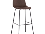ΣΚΑΜΠΟ ΜΠΑΡ VINCENT HM8579.23 ΚΑΦΕ ΥΦΑΣΜΑ-ΜΑΥΡΟΣ ΜΕΤΑΛΛΙΚΟΣ ΣΚΕΛΕΤΟΣ 47x46x104Υεκ.