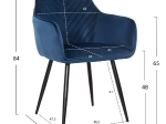 ΠΟΛΥΘΡΟΝΑ LATRELL HM8582.08 ΜΠΛΕ ΒΕΛΟΥΔΟ & ΜΑΥΡΑ ΜΕΤΑΛΛΙΚΑ ΠΟΔΙΑ 57x56x84Yεκ.