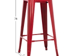ΣΚΑΜΠΟ ΜΠΑΡ ΜΕΤΑΛΛΙΚΟ MELITA-PRO HM8642.44 ΣΕ ΚΟΚΚΙΝΟ 43x43x78Υεκ.