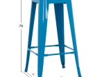 ΣΚΑΜΠΟ ΜΠΑΡ ΜΕΤΑΛΛΙΚΟ MELITA-PRO HM8642.48 ΣΕ ΜΠΛΕ 43x43x78Υεκ.
