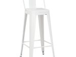 ΣΚΑΜΠΟ BAR ME ΠΛΑΤΗ ΜΕΤΑΛΛΙΚΟ MELITA-PRO HM8643.41 ΛΕΥΚΟ ΜΑΤ 42x42x100Υεκ.