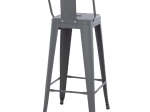 ΣΚΑΜΠΟ BAR ME ΠΛΑΤΗ ΜΕΤΑΛΛΙΚΟ MELITA-PRO HM8643.50 ΓΚΡΙ 42x42x100Υεκ.