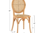 ΚΑΡΕΚΛΑ ΞΥΛΙΝΗ TINSLEY ΜΕ ΟΒΑΛ ΠΛΑΤΗ ΚΑΙ ΠΛΕΞΗ RATTAN ΣΕ ΦΥΣΙΚΗ ΑΠΟΧΡΩΣΗ HM8745.01 45x50x97 εκ.