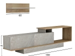 ΣΥΝΘΕΤΟ ΤΗΛΕΟΡΑΣΗΣ GARCELLE HM8904.14 ΜΕΛΑΜΙΝΗ ΦΥΣΙΚΟ-STONE TEXTURE 180x29,6x45Υεκ