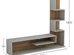 ΣΥΝΘΕΤΟ ΤΗΛΕΟΡΑΣΗΣ EDELIE HM8908.14 ΜΕΛΑΜΙΝΗ ΓΚΡΙ STONE TEXTURE-ΦΥΣΙΚΟ 150x29,5x120Υεκ.
