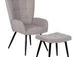 ΠΟΛΥΘΡΟΝΑ ΜΠΕΡΖΕΡΑ CRAWLEY ΜΕ ΥΠΟΠΟΔΙΟ HM8918.21 ΥΦΑΣΜΑ ΜΠΟΥΚΛΕ ΓΚΡΙ 70x74x105Υ εκ.