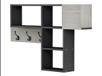 ΚΡΕΜΑΣΤΡΑ ΕΙΣΟΔΟΥ ΜΕ ΡΑΦΙΑ HARLAN HM8973.11 ΜΕΛΑΜΙΝΗ ΣΕ SONAMA-ΓΚΡΙ 99,5x15x61Υεκ.