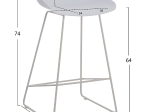 ΣΚΑΜΠΟ ΜΠΑΡ NAILA HM9299.01 ΛΕΥΚΟ ΜΕΣΑΙΟΥ ΥΨΟΥΣ 44x44x74Yεκ.