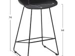 ΣΚΑΜΠΟ ΜΠΑΡ NAILA HM9299.02 ΜΑΥΡΟ ΜΕΣΑΙΟΥ ΥΨΟΥΣ 44x44x74Yεκ.
