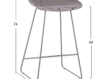 ΣΚΑΜΠΟ ΜΠΑΡ NAILA HM9299.10 ΓΚΡΙ ΜΕΣΑΙΟΥ ΥΨΟΥΣ 44x44x74Yεκ.