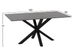 ΤΡΑΠΕΖΙ ΤΡΑΠΕΖΑΡΙΑΣ SYNTEC HM9308.01 SINTERED STONE ΜΑΥΡΟ ΜΕΤΑΛΛΙΚΑ ΠΟΔΙΑ 160x90x75Y εκ.