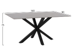 ΤΡΑΠΕΖΙ ΤΡΑΠΕΖΑΡΙΑΣ SYNTEC HM9308.03 SINTERED STONE ΓΚΡΙ ΜΕΤΑΛΛΙΚΑ ΠΟΔΙΑ 160x90x75Υεκ.