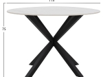 ΤΡΑΠΕΖΙ ΤΡΑΠΕΖΑΡΙΑΣ ΣΤΡΟΓΓΥΛΟ SYNTEC HM9309.02 SINTERED STONE ΛΕΥΚΟ ΜΕΤΑΛ.ΠΟΔΙΑ Φ115x75Y εκ.