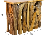 ΚΟΝΣΟΛΑ HM9336 ΑΠΟ ΜΑΣΙΦ ΞΥΛΟ ΤEAK ΦΥΣΙΚΟ 100X35X75Y εκ.