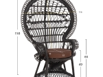 ΠΟΛΥΘΡΟΝΑ ROYAL PEACOCK HM9342.03 RATTAN ΜΑΥΡΟ-ΜΑΞΙΛΑΡΙ ΚΑΦΕ 114x72x150Yεκ.