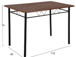 ΣΕΤ ΤΡΑΠΕΖΑΡΙΑΣ 5ΤΜΧ PEARY HM9416.11 ΜΕΤΑΛΛΟ ΜΑΥΡΟ-MDF ΚΑΡΥΔΙ 110x60x74Yεκ.