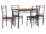 ΣΕΤ ΤΡΑΠΕΖΑΡΙΑΣ 5ΤΜΧ PEARY HM9416.11 ΜΕΤΑΛΛΟ ΜΑΥΡΟ-MDF ΚΑΡΥΔΙ 110x60x74Yεκ.