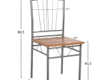 ΣΕΤ ΤΡΑΠΕΖΑΡΙΑΣ 5ΤΜΧ PEARY HM9416.12 ΜΕΤΑΛΛΟ ΑΣΗΜΙ-MDF ΣΟΝΑΜΑ 110x60x74Yεκ.
