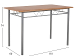 ΣΕΤ ΤΡΑΠΕΖΑΡΙΑΣ 5ΤΜΧ PEARY HM9416.12 ΜΕΤΑΛΛΟ ΑΣΗΜΙ-MDF ΣΟΝΑΜΑ 110x60x74Yεκ.
