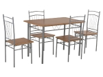 ΣΕΤ ΤΡΑΠΕΖΑΡΙΑΣ 5ΤΜΧ PEARY HM9416.12 ΜΕΤΑΛΛΟ ΑΣΗΜΙ-MDF ΣΟΝΑΜΑ 110x60x74Yεκ.